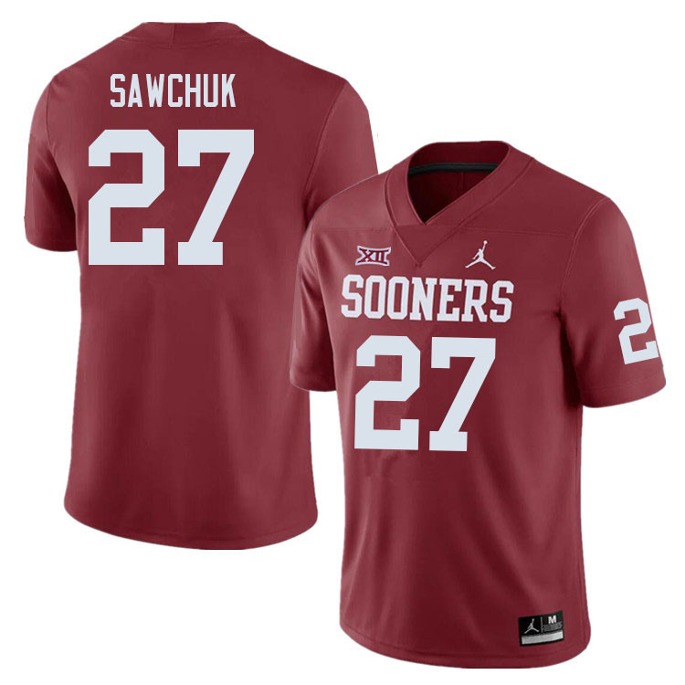 Oklahoma Sooners #27 Gavin Sawchuk College Football Jerseys Sale-Crimson